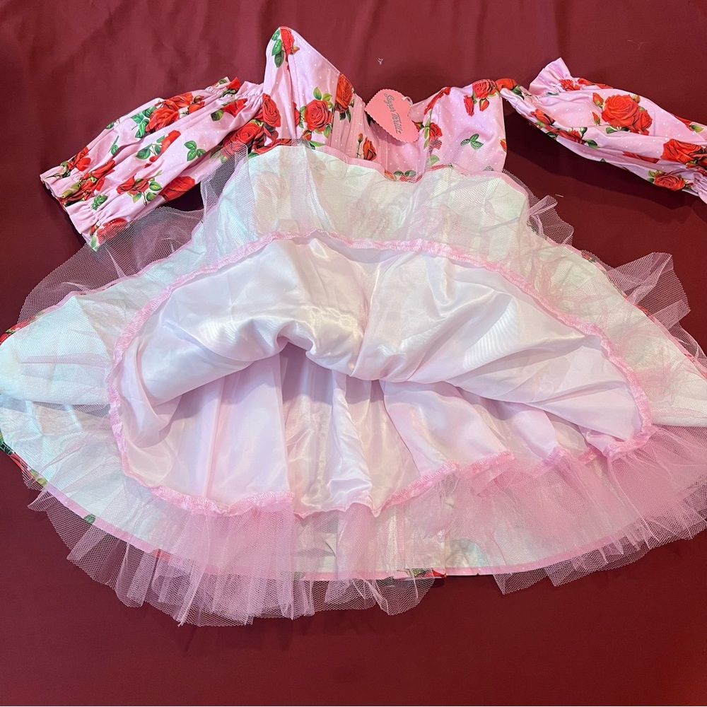 Sugar Thrillz x Dolls Kill HOLDING COURT CORSET DRESS - PINK - Picture 4 of 7